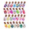 HKLMRO 30PCS Cute Miniature Dollhouse Food Jar Glass Bottle 1:12 Pretend Play Doll House Kitchen Decoration 1:6 Lovely Mini Fruit Simulation Scene Candy Snack Model Game Party Toy for Adults Teenagers